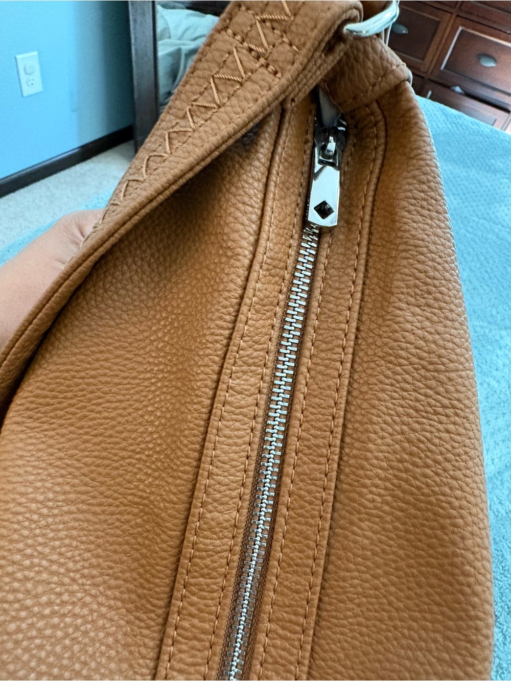 thirty-one Cognac Brown Pebbled Leather Shoulder Midway Hobo - Picture 8 of 10